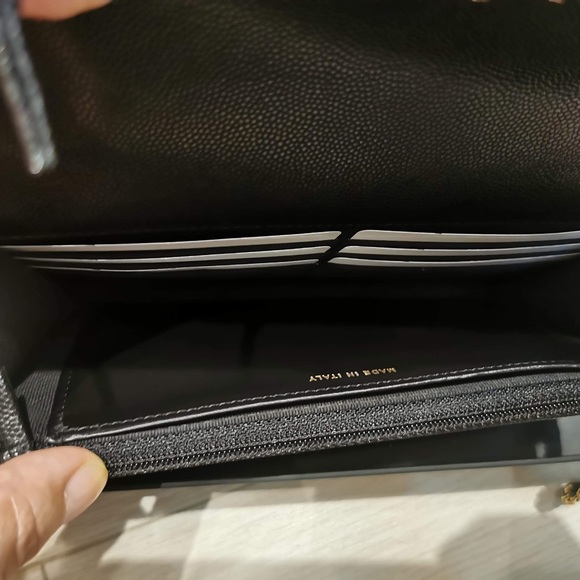 CHANEL Caviar Quilted Coco First Wallet On Chain WOC Black - Picture 7 of 10